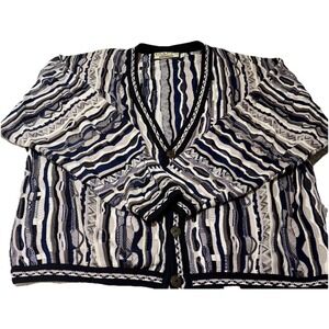 Tundra Canada Bachrach XL Textured Cardigan Sweater Coogi Style Biggie VTG 90s